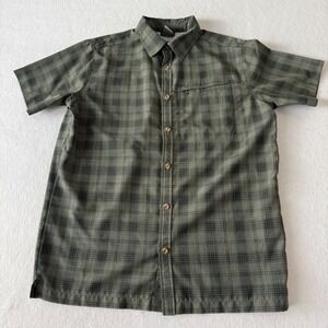 Rugged Exposure Plaid Button Up Shirt Mens Large Green Outdoor Adventure